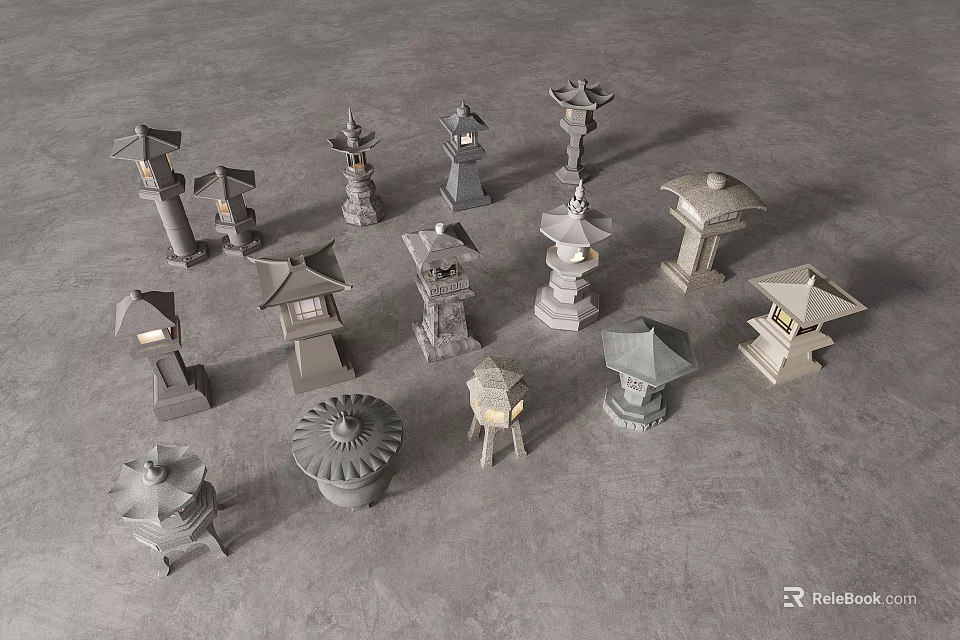 Outdoor Lights Collection With Traditional Style Various Designs Shapes And Sizes 3d model 