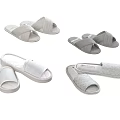 Gray and White Open Toe Fabric Slippers Soft Comfortable Home Use Various Designs