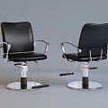 Black Leather Massage Chair With Metal Frame And Swivel Base Design