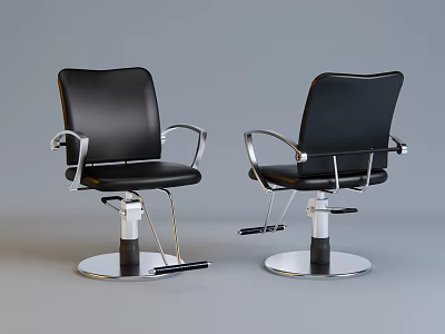 Black Leather Massage Chair With Metal Frame And Swivel Base Design 3d model