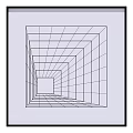 Geometric Perspective Tunnel Art With Black White Lines And Central Square