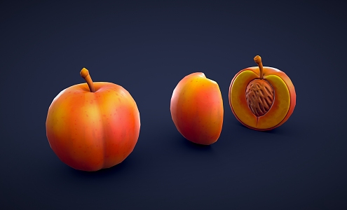 Peach Cartoon Peach Yellow Peach Style Peach Cartoon Yellow Peach Cartoon Fruit Low Poly Fruit 3d model