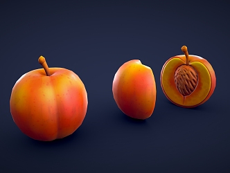 Peach Cartoon Peach Yellow Peach Style Peach Cartoon Yellow Peach Cartoon Fruit Low Poly Fruit 3d model