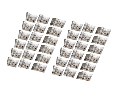 Sturdy Metal Book Magazine Binding Clips Neatly Organized In Rows 3d model