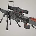 Tactical Sniper Rifle With Tripod Scope Ammunition And Tool Kit 3d model