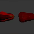 Fresh Red Wax Apples Whole And Sliced On Grey Surface With White Flesh
