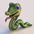 Cute Snake Cute Little Snake Baby Cartoon Snake Expression Bag Snake Furry Snake Gentle Snake Active Snake Smart Snake Fun Snake Toy Snake Ornament 3d model