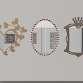 Decorative Mirrors With Heart Shaped Oval And Crown Frames Gold Leaf Red Heart Accents