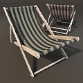 Outdoor Folding Chair Recliner Beach Chair Surfboard Beach Supplies 3d model