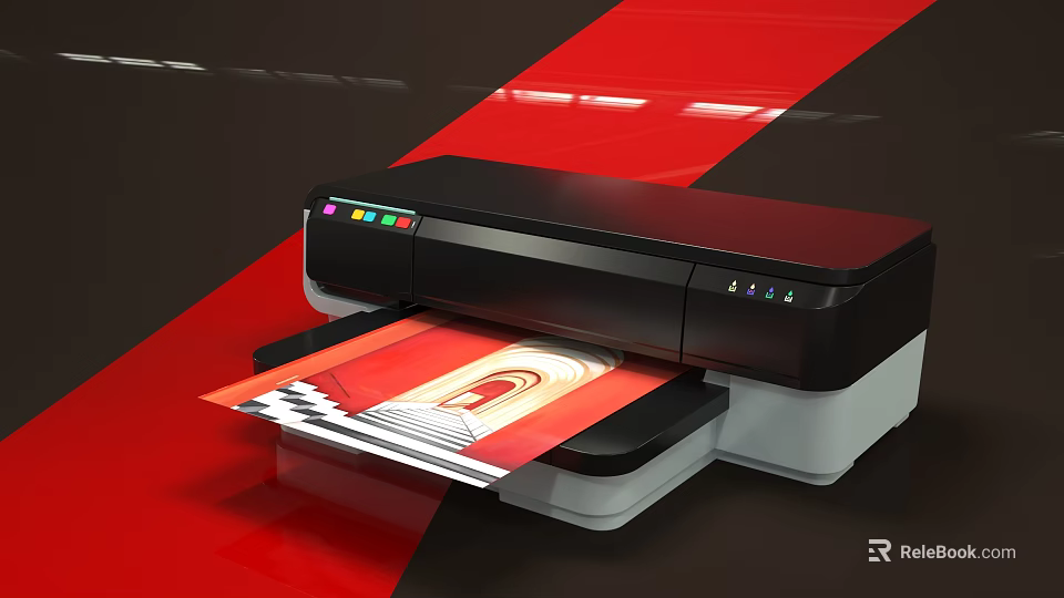 Modern Office Appliance Color Printer For High Quality Document Printing 3d model 