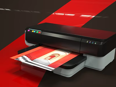 Modern Office Appliance Color Printer For High Quality Document Printing 3d model