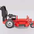 Industrial Lawn Mower With Red Base Black Seat And Durable Wheels For Efficient Lawn Maintenance