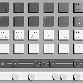 Various Black and White Electrical Switch Panels With Modern Design and Sockets 3d model