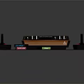 Classic Vintage Gaming Console Entertainment Device With Dual Controllers Game Cartridges And Retro Design