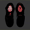 Stylish Black High Top Sneakers With Pink Accents And Blue Sole Design