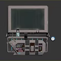 Futuristic Portable Tech Console With Modern Control Panel Digital Screen Multiple Buttons And Slots