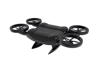 Sleek Black Quadcopter Drone With Four Propellers And Compact Modern Design 3d model