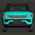 Turquoise SUV With Black Roof Sunroof And Sleek Modern Exterior Design