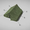 Portable Green Camping Tent Furniture With Ropes And Wooden Stakes For Outdoor Use