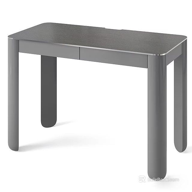 Modern Minimalist Gray Desk Design With Smooth Tabletop And Sturdy Legs 3d model
