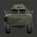 Armored Military Vehicle With Green Camouflage Tactical Design And Wheels