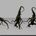 Game Movie Character Three Vine Monsters With Twisted Thorns And Dark Fantasy Design