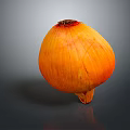 Fresh Orange Onion with Shiny Surface on Gray Background Healthy Vegetable