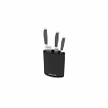 Stainless Steel Kitchen Knife Set In Black Block With Ergonomic Handles