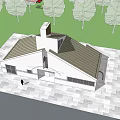 Modern Single Family House With White Exterior Sloped Roof Chimney And Green Surroundings