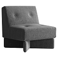 Gray Fabric Upholstered Single Sofa With Tufted Back And Modern Design 3d model