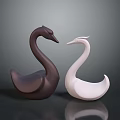 Stylish Black And White Swan Shaped Decorative Furniture For Home Interior