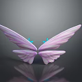 Detailed Butterfly Wings With Vibrant Purple Hues And Blue Accents On Studio Background