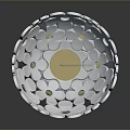 Elegant Lighting Combination With Black Lampshade White Flower Decorations And Spherical Gold Accent Base