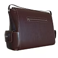 Stylish Brown Leather Messenger Bag With Zipper Pocket And Adjustable Shoulder Strap