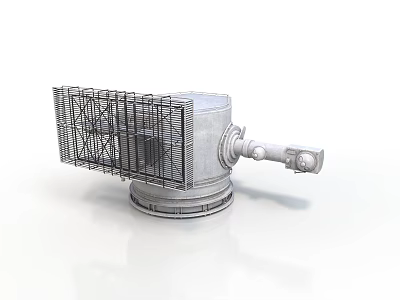 Industrial Heavy Duty Metal Equipment With Mesh Cage And Extended Arm Structure 3d model