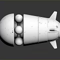 Silver Metallic Spacecraft With Spherical Components And Tail Structure For Aerospace Exploration