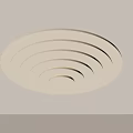 Modern Circular Ceiling Light With Concentric Rings Illuminated Interior Design