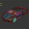 Turquoise Sports Car With Sleek Design And Black Wheels On Dark Background