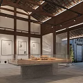 Traditional Chinese Architecture Featuring Tile Roof Wooden Structure Old Building Stone Steps and White Decorations