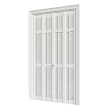 Classic White Window Shutters With Adjustable Louvers For Interior Home Decor 3d model