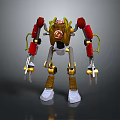 Mechanical Robot Character And Plant Bio Hybrid With Red Arms Yellow Joints White Feet