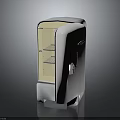 Modern White Compact Electric Appliance With Open Door And Inner Shelves Design