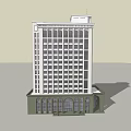 High Rise Residential Building With White Exterior And Arched Base Structure
