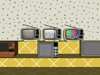Modern TV Old TV Old TV Snowflake TV 3d model