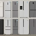Various Styles Of Refrigerators And Freezers With Modern Designs And Colors On