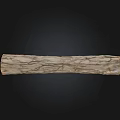 Stone Wood Log Featuring Natural Textured Surface And Smooth Cut End 3d model