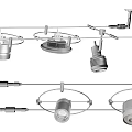 Adjustable Track Lighting Systems With Multiple Fixtures And Ceiling Mount Components 3d model