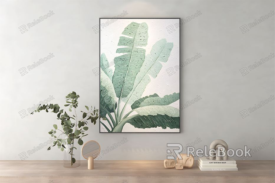 Modern Plant Painting Texture Hanging Painting model