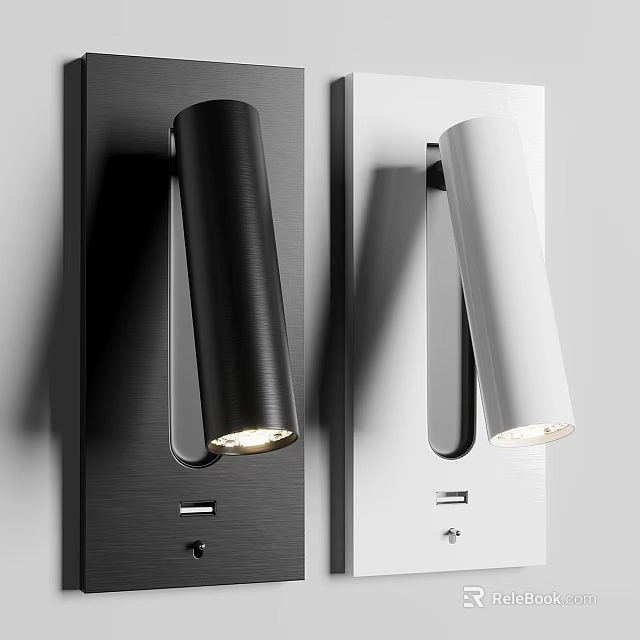 Modern Minimalist Cylindrical Wall Lights in Black and White Design for Indoor Use 3d model 