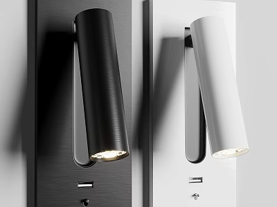 Modern Minimalist Cylindrical Wall Lights in Black and White Design for Indoor Use 3d model